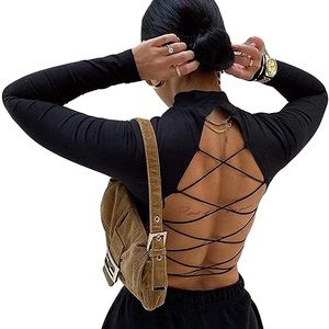 Black long sleeves Crop top